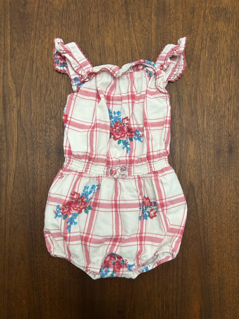 Polo Ralph Lauren Baby Girl's Plaid & Floral Cotton Dobby Romper - 12M